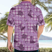 Purple Palaka Hawaii Cowboy Hawaiian Shirt Puakenikeni Lei Paniolo Papale Seamless Vibes LT14 - Polynesian Pride