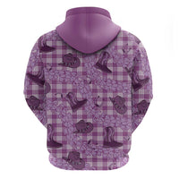 Purple Palaka Hawaii Cowboy Hoodie Puakenikeni Lei Paniolo Papale Seamless Vibes LT14 - Polynesian Pride