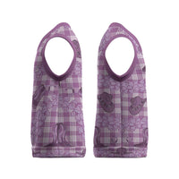 Purple Palaka Hawaii Cowboy Christmas Knitted V-Neck Vest Puakenikeni Lei Paniolo Papale Seamless Vibes LT14 - Polynesian Pride