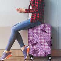 Purple Palaka Hawaii Cowboy Luggage Cover Puakenikeni Lei Paniolo Papale Seamless Vibes LT14 - Polynesian Pride