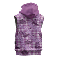 Purple Palaka Hawaii Cowboy Sleeveless Hoodie Puakenikeni Lei Paniolo Papale Seamless Vibes LT14 - Polynesian Pride