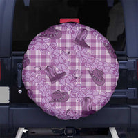 Purple Palaka Hawaii Cowboy Spare Tire Cover Puakenikeni Lei Paniolo Papale Seamless Vibes LT14 No hole Purple - Polynesian Pride
