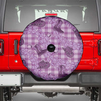 Purple Palaka Hawaii Cowboy Spare Tire Cover Puakenikeni Lei Paniolo Papale Seamless Vibes LT14 - Polynesian Pride