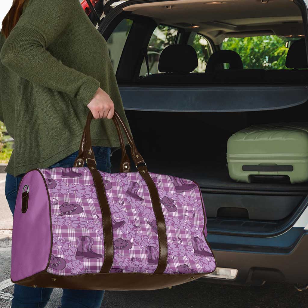 Purple Palaka Hawaii Cowboy Travel Bag Puakenikeni Lei Paniolo Papale Seamless Vibes LT14 - Polynesian Pride