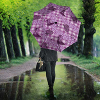 Purple Palaka Hawaii Cowboy Umbrella Puakenikeni Lei Paniolo Papale Seamless Vibes - Polynesian Pride