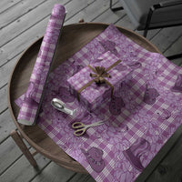 Purple Palaka Hawaii Cowboy Wrapping Paper Puakenikeni Lei Paniolo Papale Seamless Vibes LT14 - Polynesian Pride