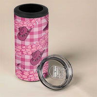Pink Palaka Hawaii Cowboy 4 in 1 Can Cooler Tumbler Puakenikeni Lei Paniolo Papale Seamless Vibes LT14 - Polynesian Pride