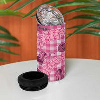 Pink Palaka Hawaii Cowboy 4 in 1 Can Cooler Tumbler Puakenikeni Lei Paniolo Papale Seamless Vibes LT14 - Polynesian Pride