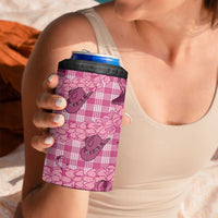 Pink Palaka Hawaii Cowboy 4 in 1 Can Cooler Tumbler Puakenikeni Lei Paniolo Papale Seamless Vibes LT14 - Polynesian Pride
