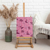 Pink Palaka Hawaii Cowboy Canvas Wall Art Puakenikeni Lei Paniolo Papale Seamless Vibes - Polynesian Pride