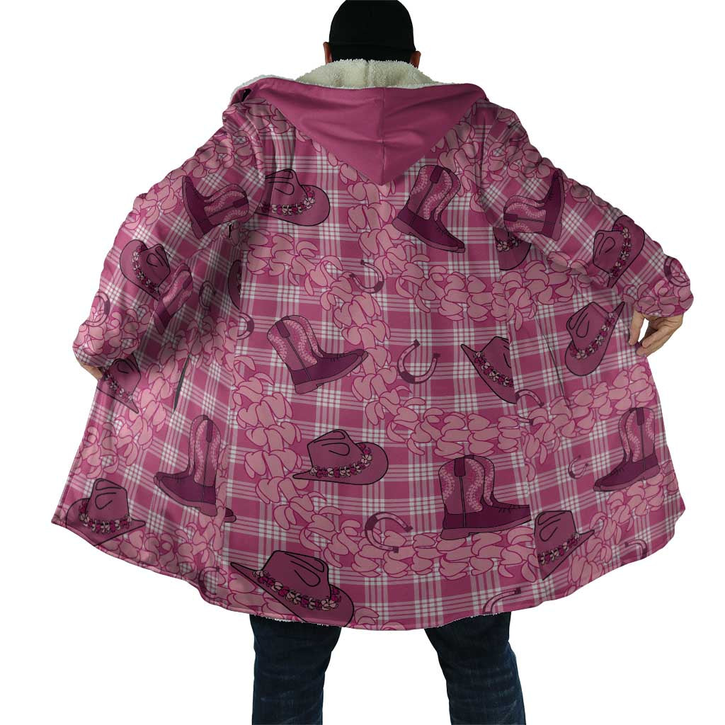 Pink Palaka Hawaii Cowboy Cloak Puakenikeni Lei Paniolo Papale Seamless Vibes - Polynesian Pride