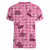 Pink Palaka Hawaii Cowboy Women V-Neck T-Shirt Puakenikeni Lei Paniolo Papale Seamless Vibes - Polynesian Pride