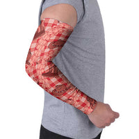 Red Palaka Hawaii Cowboy Arm Sleeves Puakenikeni Lei Paniolo Papale Seamless Vibes - Polynesian Pride