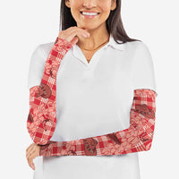 Red Palaka Hawaii Cowboy Arm Sleeves Puakenikeni Lei Paniolo Papale Seamless Vibes - Polynesian Pride