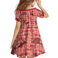 Red Palaka Hawaii Cowboy Family Matching Tank Maxi Dress and Hawaiian Shirt Puakenikeni Lei Paniolo Papale Seamless Vibes LT14 - Polynesian Pride