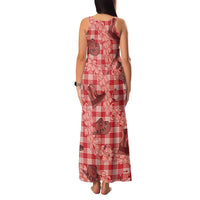 Red Palaka Hawaii Cowboy Family Matching Tank Maxi Dress and Hawaiian Shirt Puakenikeni Lei Paniolo Papale Seamless Vibes LT14 - Polynesian Pride