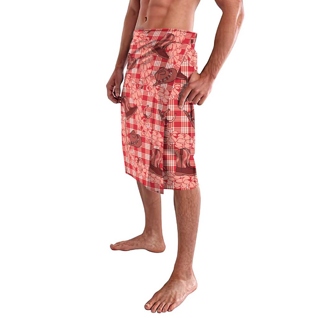 Red Palaka Hawaii Cowboy Lavalava Puakenikeni Lei Paniolo Papale Seamless Vibes - Polynesian Pride