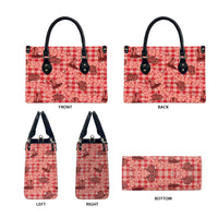 Red Palaka Hawaii Cowboy Leather Bag Puakenikeni Lei Paniolo Papale Seamless Vibes - Polynesian Pride