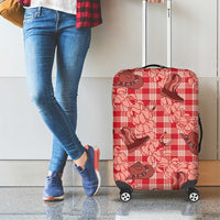 Red Palaka Hawaii Cowboy Luggage Cover Puakenikeni Lei Paniolo Papale Seamless Vibes - Polynesian Pride
