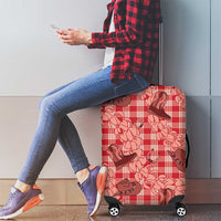 Red Palaka Hawaii Cowboy Luggage Cover Puakenikeni Lei Paniolo Papale Seamless Vibes - Polynesian Pride