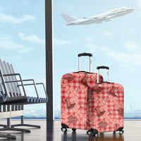 Red Palaka Hawaii Cowboy Luggage Cover Puakenikeni Lei Paniolo Papale Seamless Vibes - Polynesian Pride