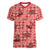 Red Palaka Hawaii Cowboy Women V-Neck T-Shirt Puakenikeni Lei Paniolo Papale Seamless Vibes - Polynesian Pride
