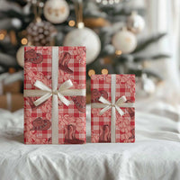 Red Palaka Hawaii Cowboy Wrapping Paper Puakenikeni Lei Paniolo Papale Seamless Vibes - Polynesian Pride