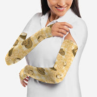 Yellow Palaka Hawaii Cowboy Arm Sleeves Puakenikeni Lei Paniolo Papale Seamless Vibes - Polynesian Pride