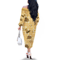 Yellow Palaka Hawaii Cowboy Family Matching Off The Shoulder Long Sleeve Dress and Hawaiian Shirt Puakenikeni Lei Paniolo Papale Seamless Vibes LT14 - Polynesian Pride