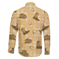 Yellow Palaka Hawaii Cowboy Family Matching Summer Maxi Dress and Hawaiian Shirt Puakenikeni Lei Paniolo Papale Seamless Vibes LT14 - Polynesian Pride
