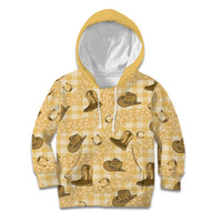 Yellow Palaka Hawaii Cowboy Kid Hoodie Puakenikeni Lei Paniolo Papale Seamless Vibes LT14 Hoodie Yellow - Polynesian Pride