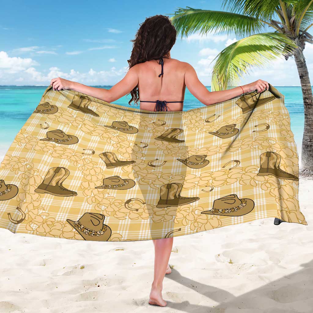Yellow Palaka Hawaii Cowboy Sarong Puakenikeni Lei Paniolo Papale Seamless Vibes - Polynesian Pride
