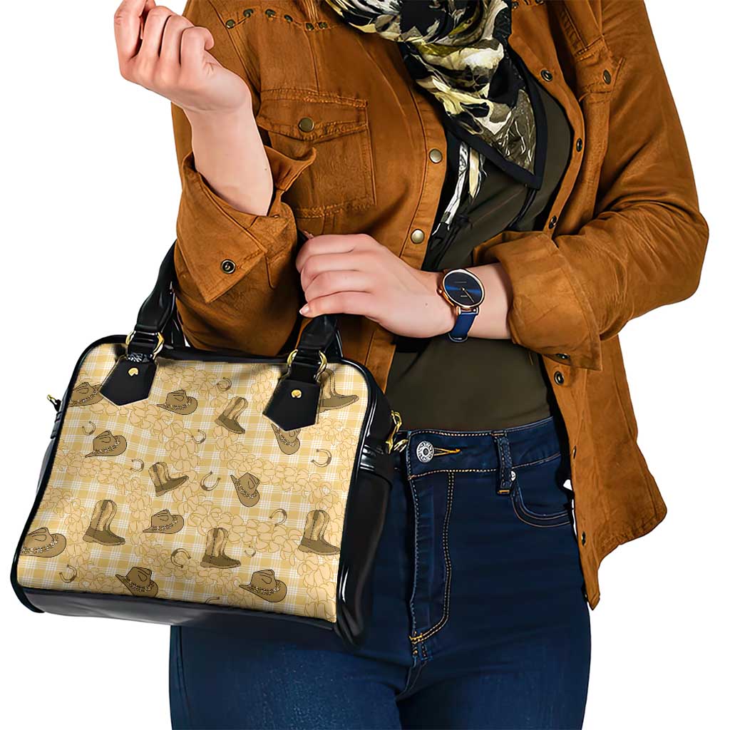 Yellow Palaka Hawaii Cowboy Shoulder Handbag Puakenikeni Lei Paniolo Papale Seamless Vibes - Polynesian Pride