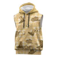 Yellow Palaka Hawaii Cowboy Sleeveless Hoodie Puakenikeni Lei Paniolo Papale Seamless Vibes LT14 Yellow - Polynesian Pride
