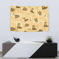 Yellow Palaka Hawaii Cowboy Tapestry Puakenikeni Lei Paniolo Papale Seamless Vibes - Polynesian Pride