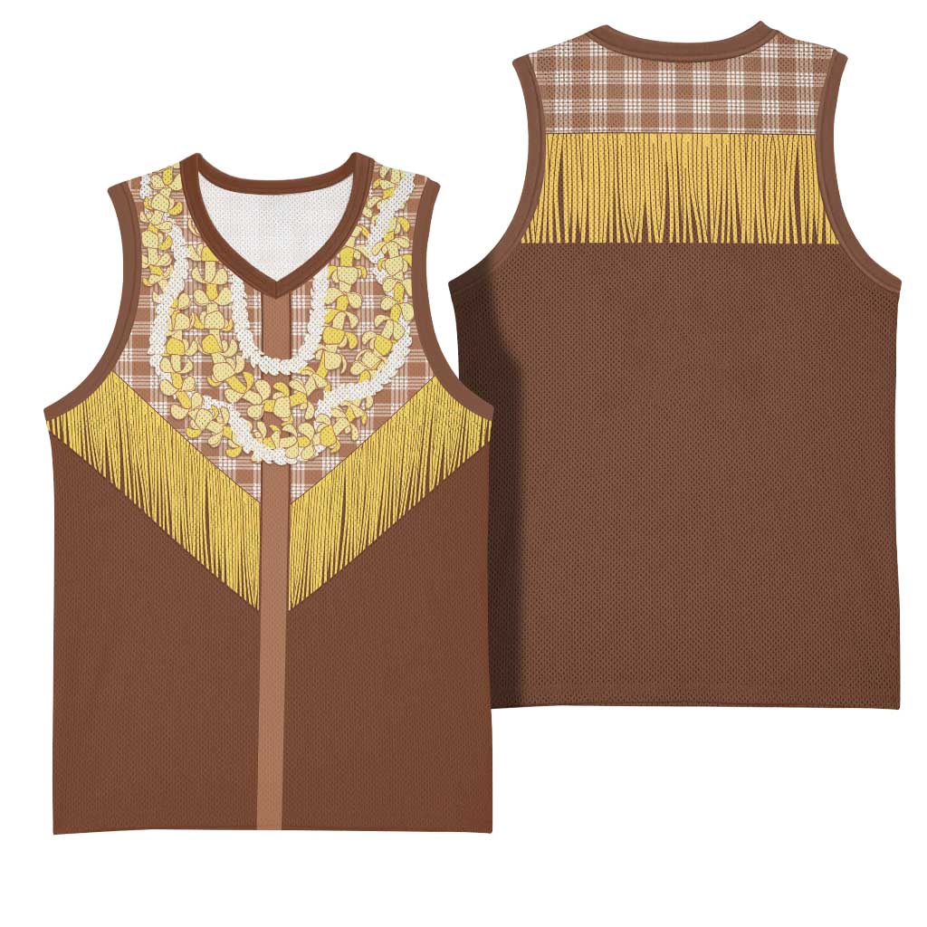 Aloha Hawaii Cowboy Custome Basketball Jersey Puakenikeni Lei Palaka Tassel Style LT14 - Polynesian Pride