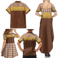 Aloha Hawaii Cowboy Custome Family Matching Summer Maxi Dress and Hawaiian Shirt Puakenikeni Lei Palaka Tassel Style LT14 - Polynesian Pride