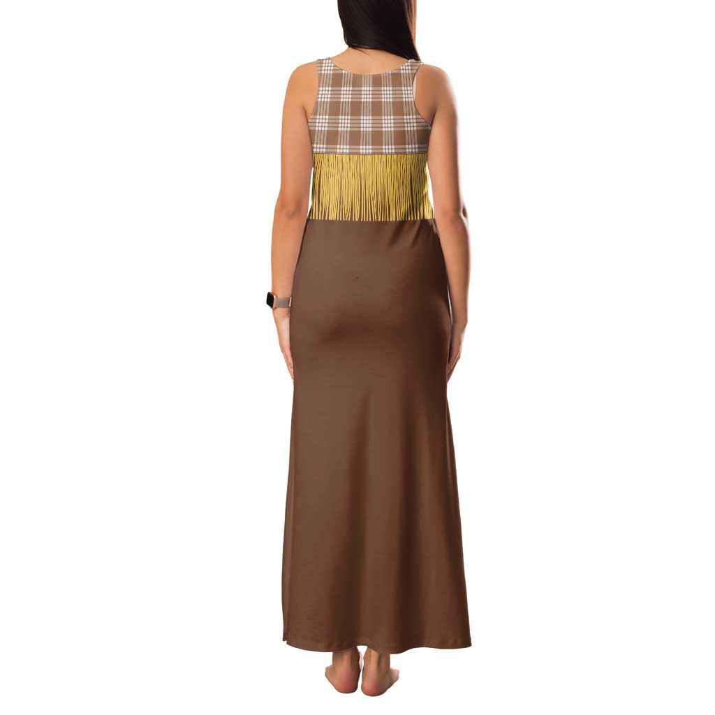Aloha Hawaii Cowboy Custome Family Matching Tank Maxi Dress and Hawaiian Shirt Puakenikeni Lei Palaka Tassel Style LT14 - Polynesian Pride