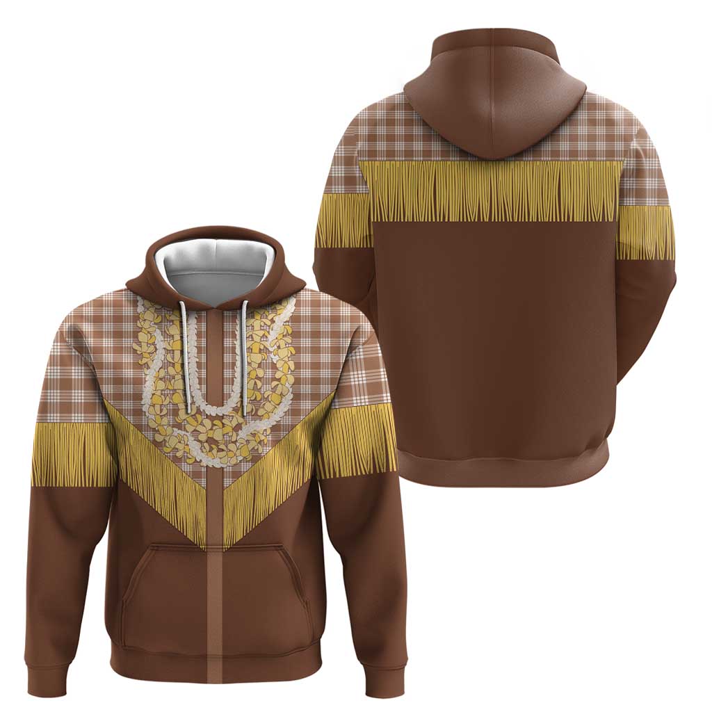 Aloha Hawaii Cowboy Custome Zip Hoodie Puakenikeni Lei Palaka Tassel Style - Polynesian Pride