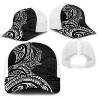 New Zealand Hammerhead Shark Baseball Net Cap Maori Haehae Mangopare Black - Polynesian Pride