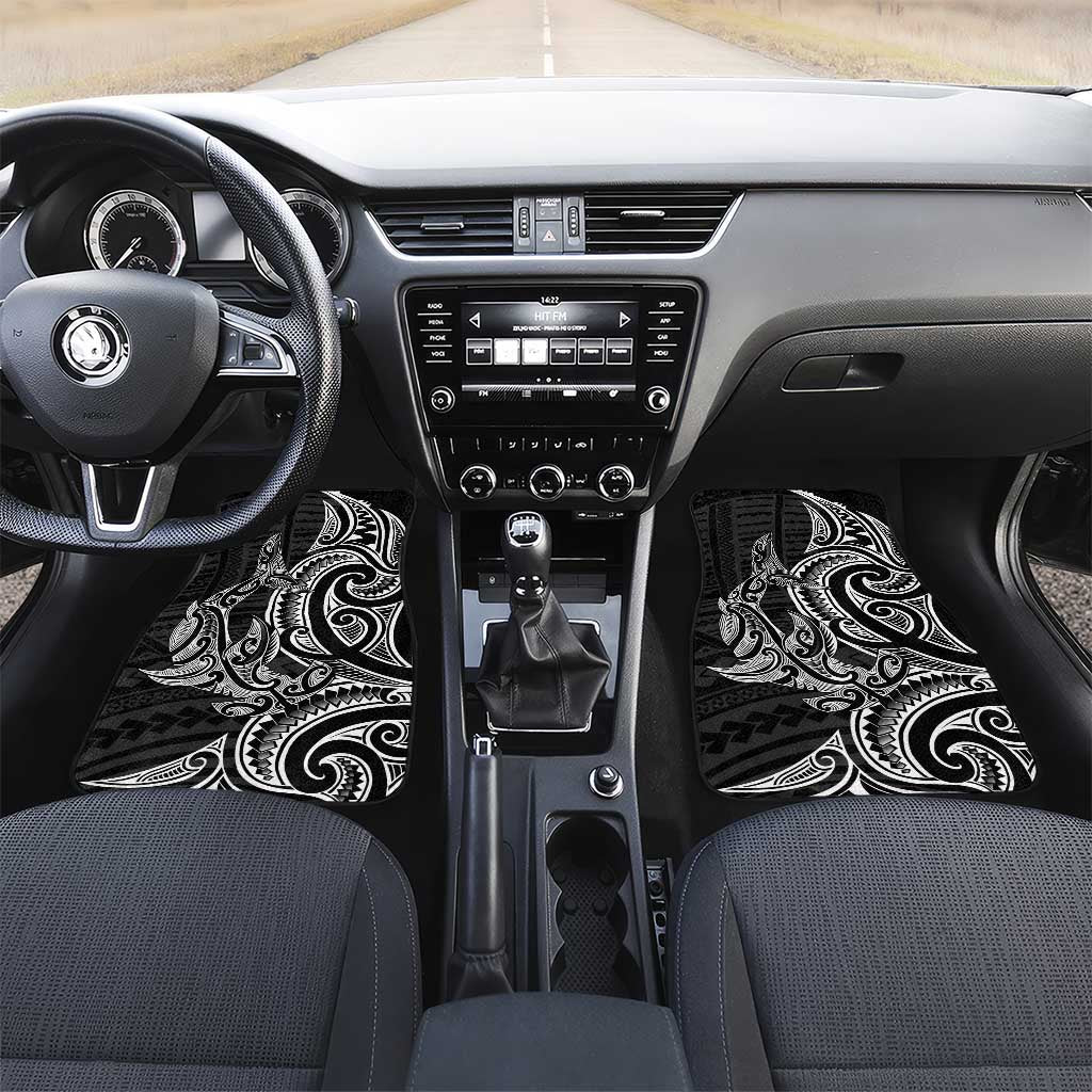 New Zealand Hammerhead Shark Car Mats Maori Haehae Mangopare Black - Polynesian Pride