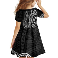 New Zealand Hammerhead Shark Family Matching Puletasi and Hawaiian Shirt Maori Haehae Mangopare Black LT14 - Polynesian Pride