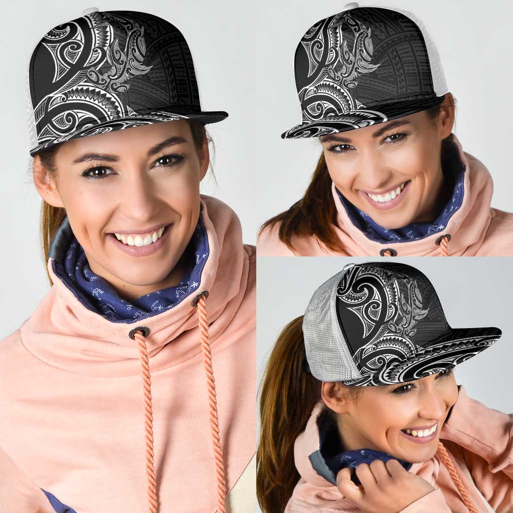 New Zealand Hammerhead Shark Mesh Trucker Cap Maori Haehae Mangopare Black LT14 - Polynesian Pride