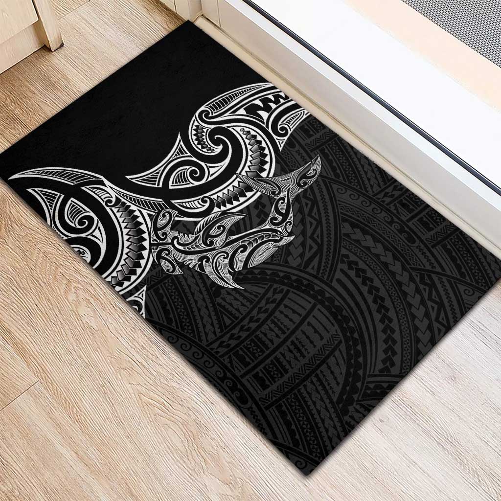 New Zealand Hammerhead Shark Rubber Doormat Maori Haehae Mangopare Black - Polynesian Pride