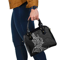New Zealand Hammerhead Shark Shoulder Handbag Maori Haehae Mangopare Black - Polynesian Pride