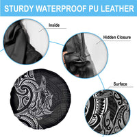 New Zealand Hammerhead Shark Spare Tire Cover Maori Haehae Mangopare Black - Polynesian Pride