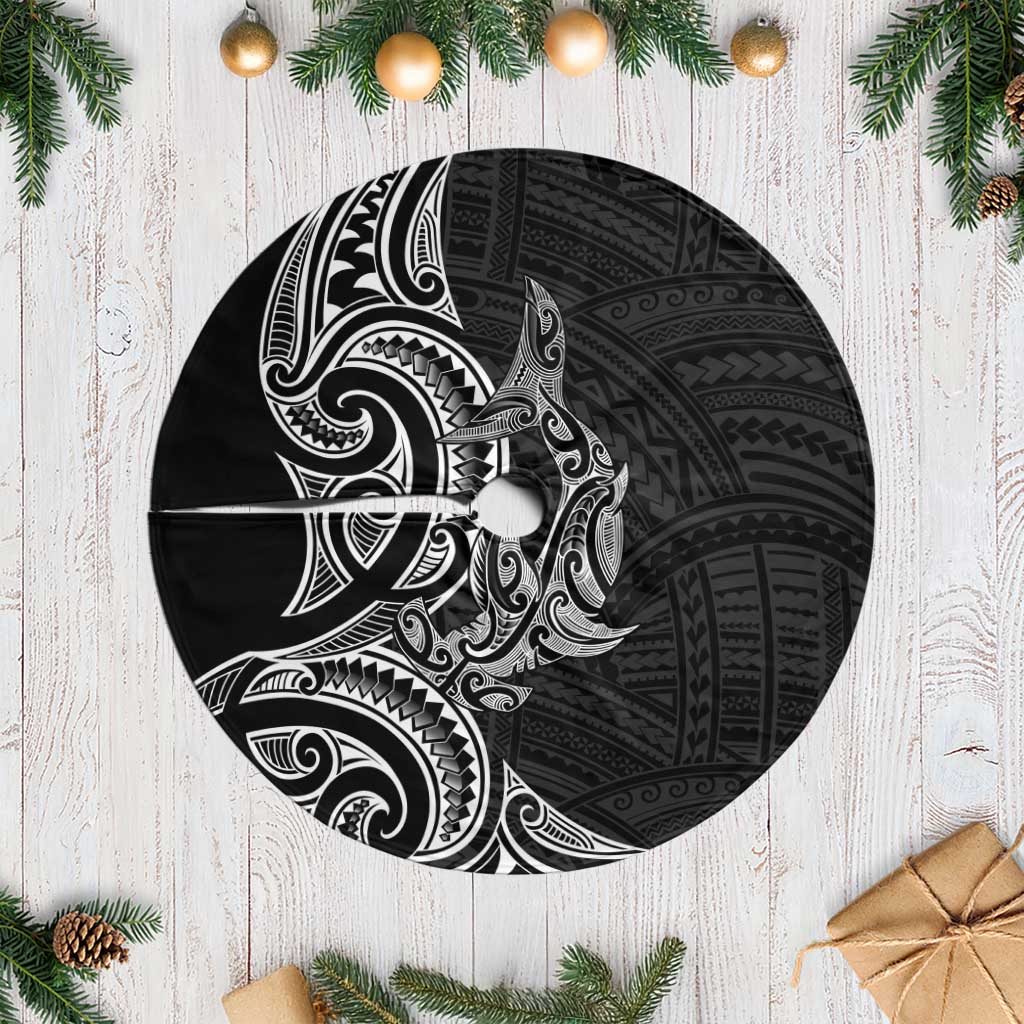 New Zealand Hammerhead Shark Tree Skirt Maori Haehae Mangopare Black - Polynesian Pride