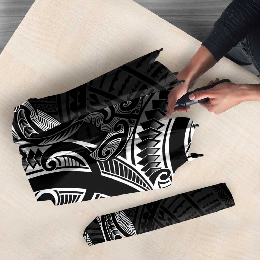 New Zealand Hammerhead Shark Umbrella Maori Haehae Mangopare Black - Polynesian Pride