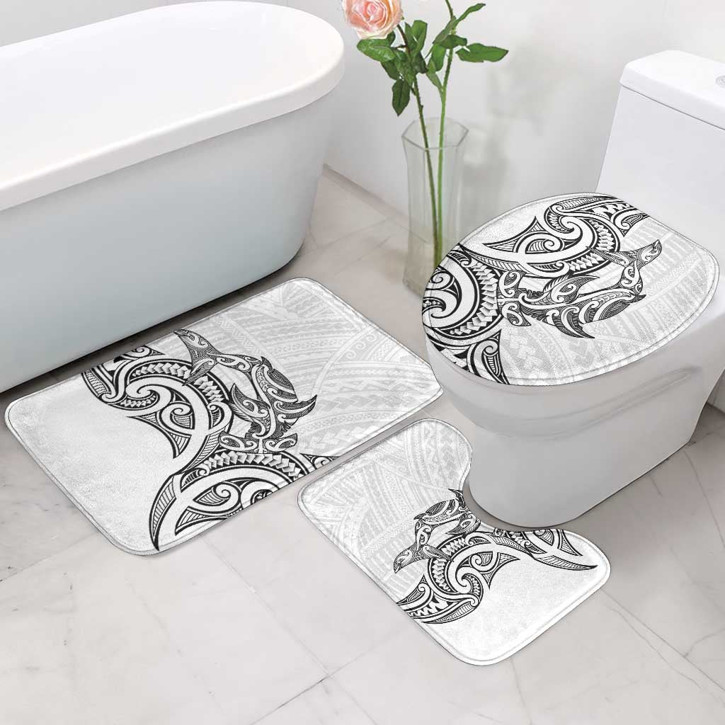 New Zealand Hammerhead Shark Bathroom Set Maori Haehae Mangopare White - Polynesian Pride