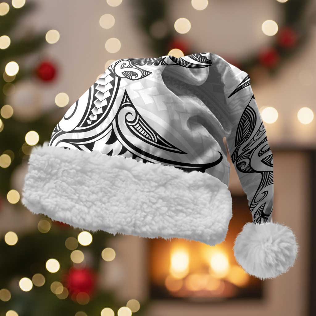 New Zealand Hammerhead Shark Christmas Santa Hat Maori Haehae Mangopare White - Polynesian Pride